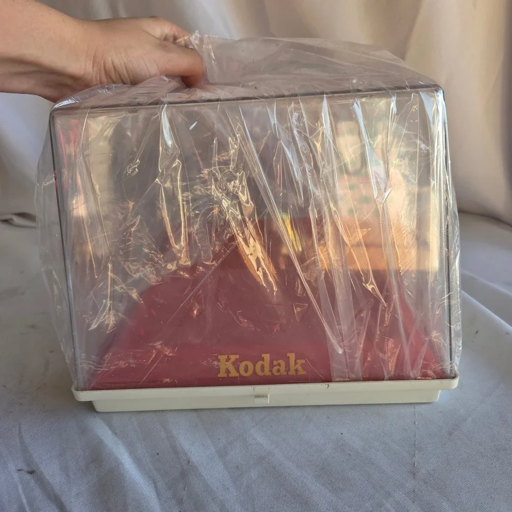 NOS Vintage Kodak Stacking Display Case Red Base Factory Wrapped Clear Top Rare